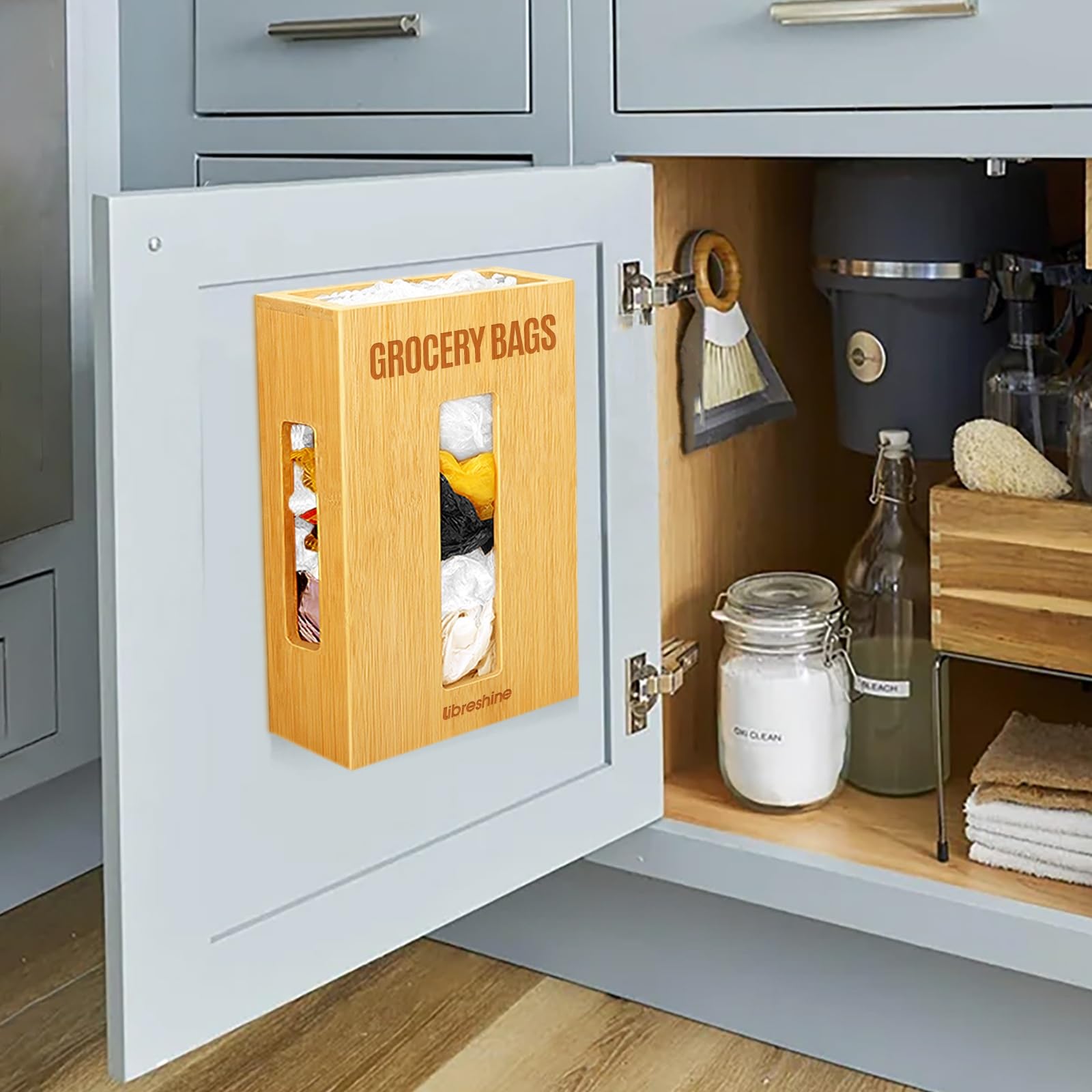 Libreshine bag dispenser wall mount kit keeps bags tidy on the wall.