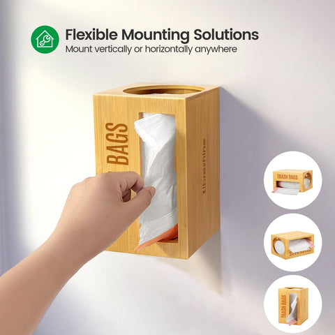 Libreshine bamboo dispenser shows smooth-dispensing holes for one-handed use