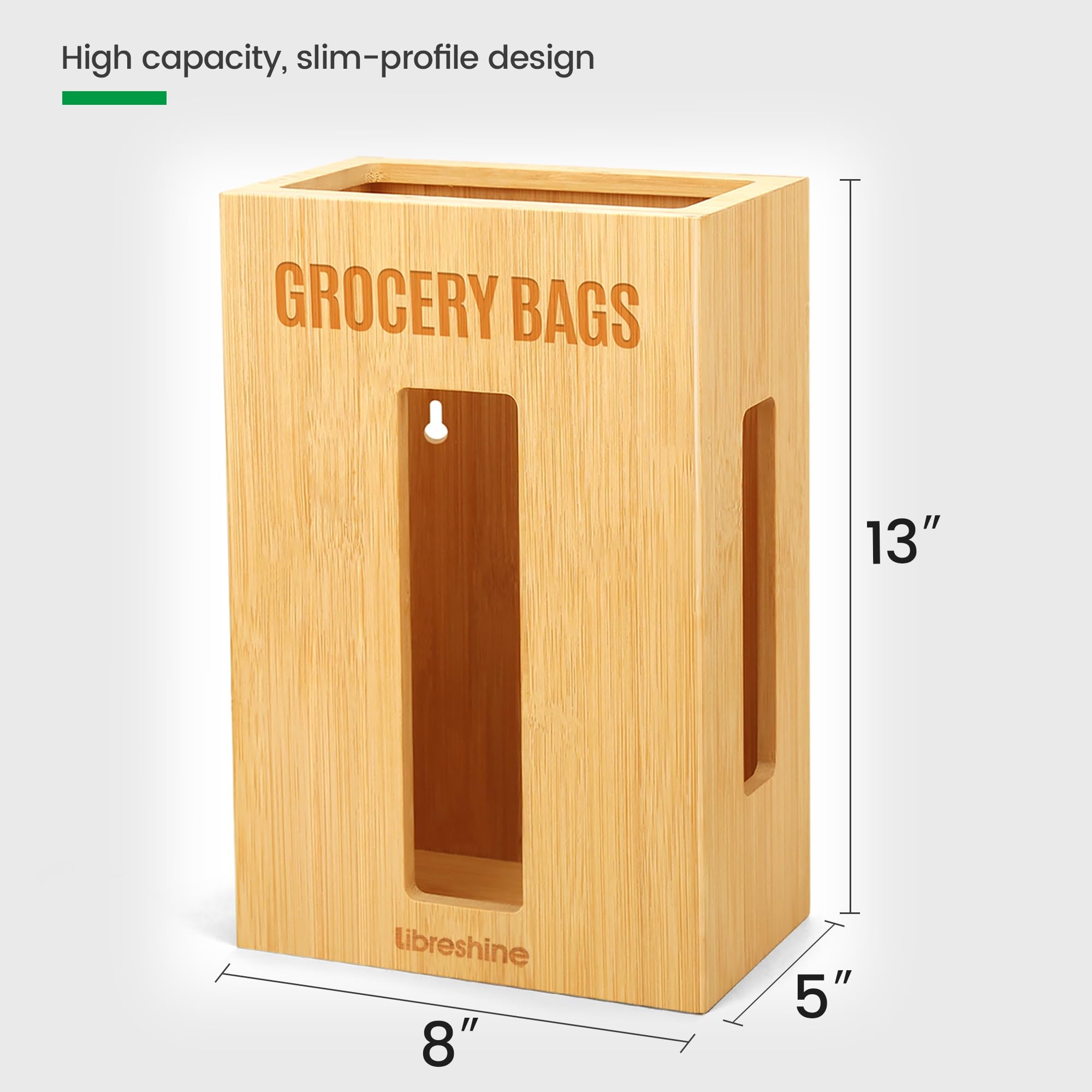 Libreshine moisture-resistant bamboo finish adds clean, modern look.