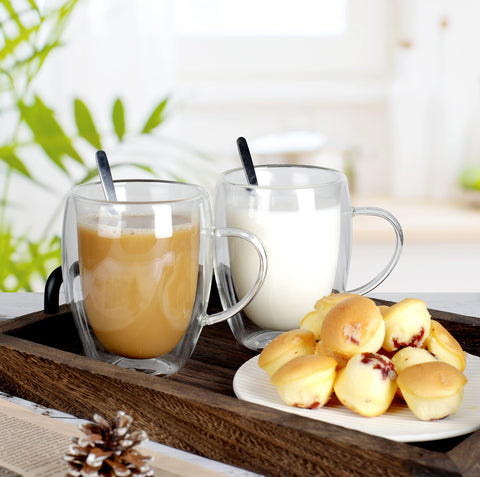 LIBWYS borosilicate glass 350ml shows clear beverage and resists temperature changes