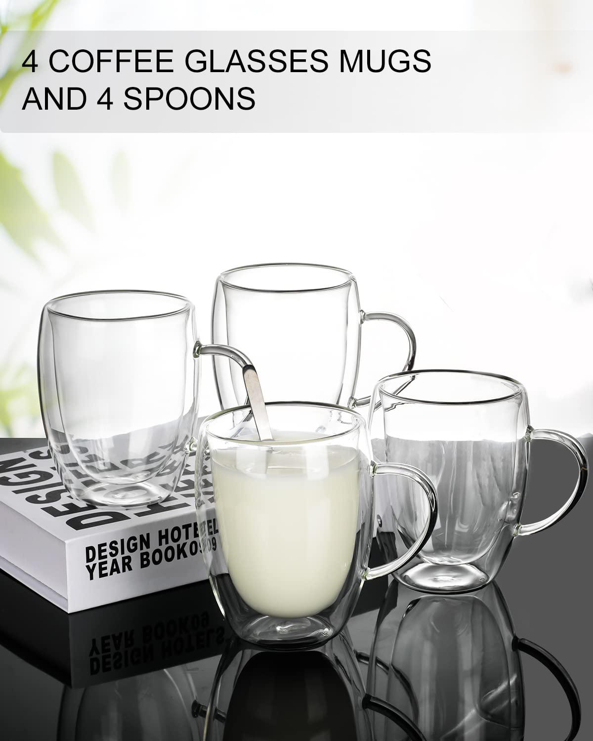 LIBWYS clear borosilicate glass mug with handle for comfortable sipping
