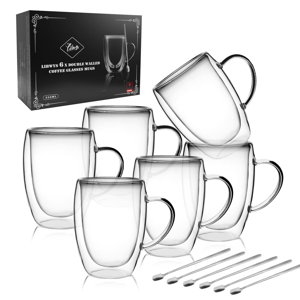 LIBWYS double-walled coffee cups keep drinks hot without sweating