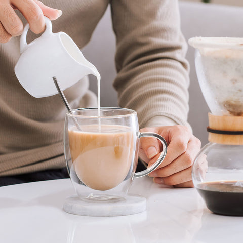 LIBWYS ergonomic handle glass cup for comfortable grip