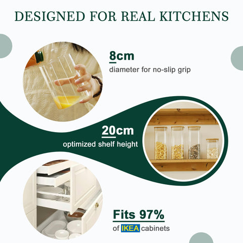 LIBWYS stackable square design saves shelf and drawer space.