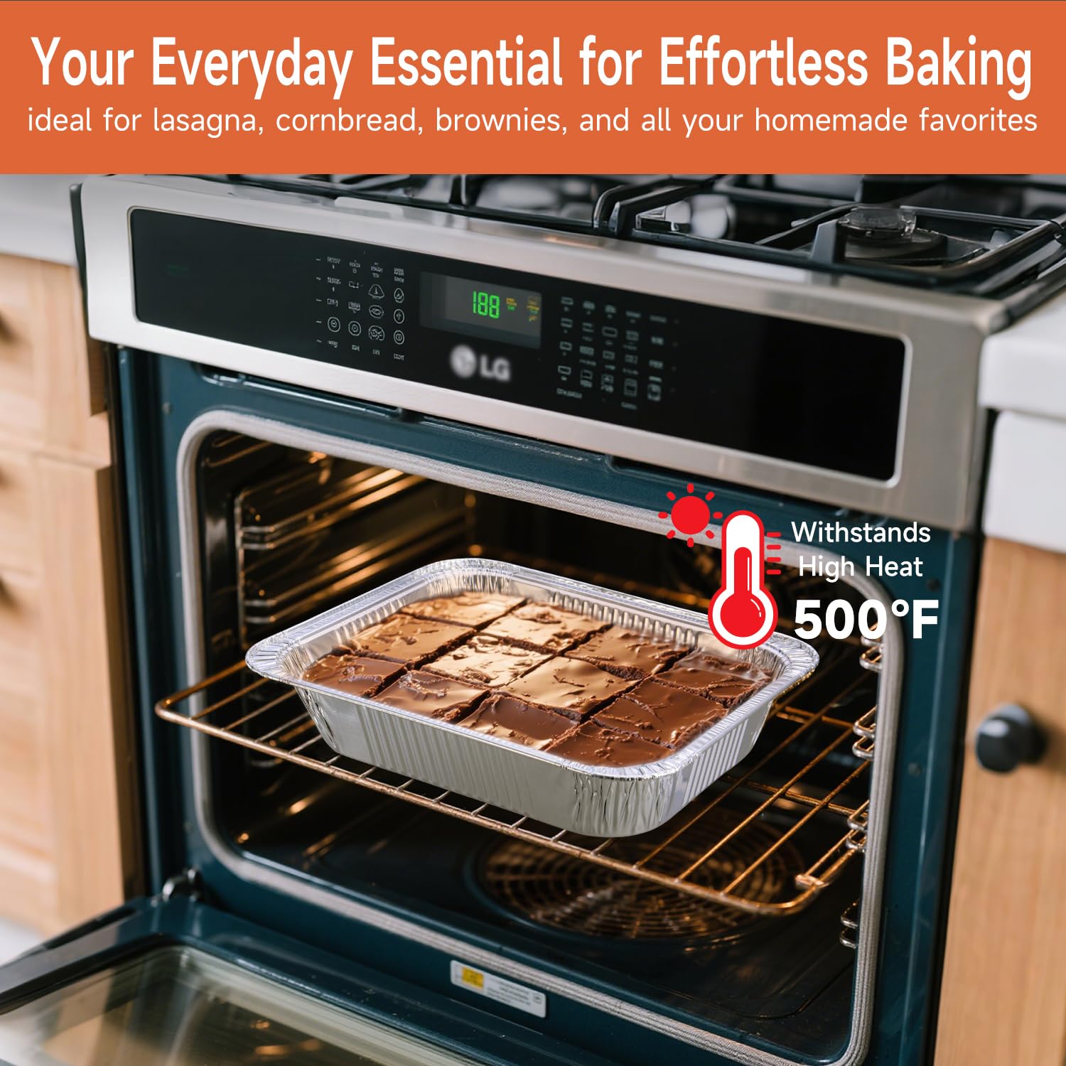 Lideropa leak-proof aluminum foil pans keep food contained during transport.