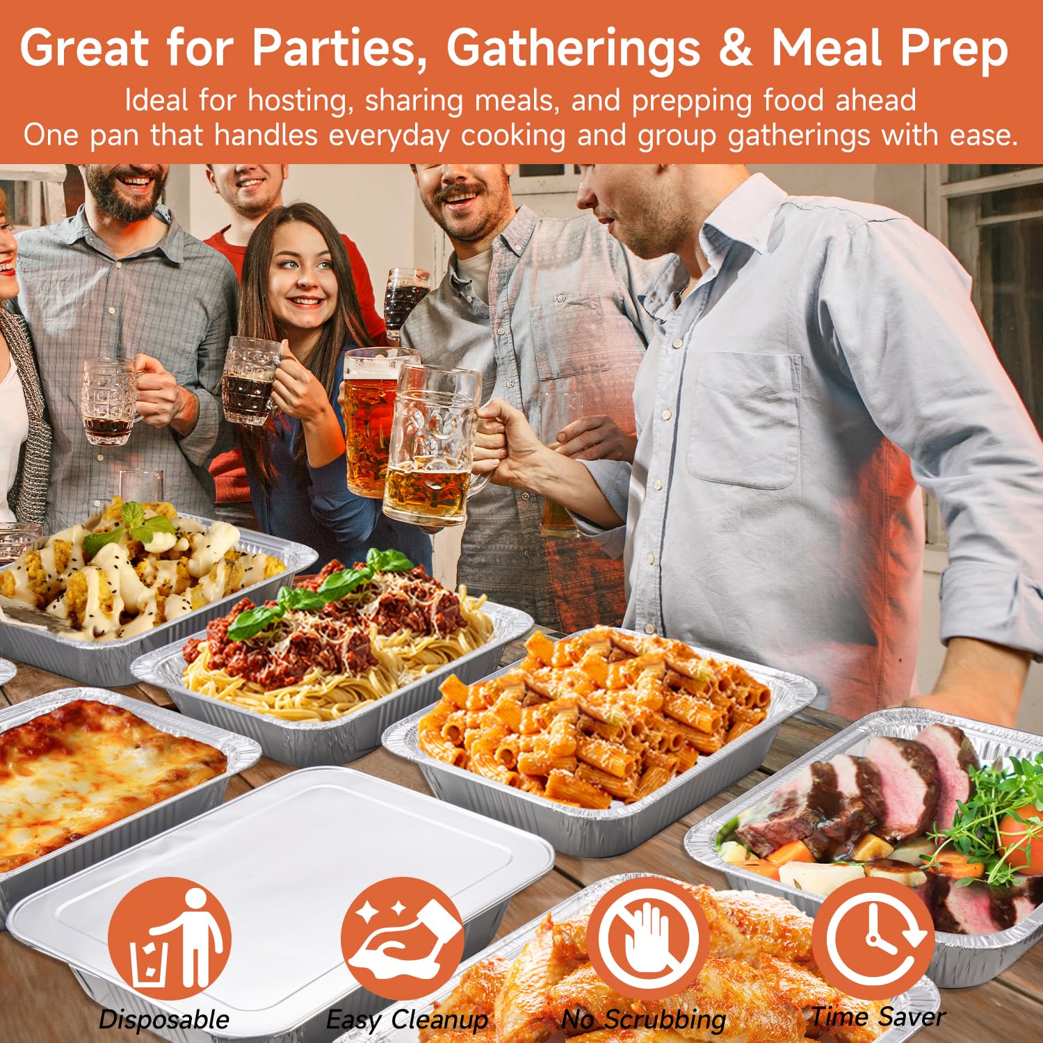 Lideropa oven-safe aluminum pans in use for baking and roasting.