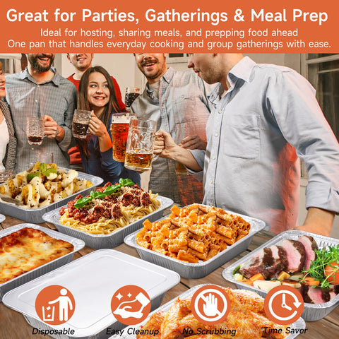 Lideropa oven-safe aluminum pans in use for baking and roasting.