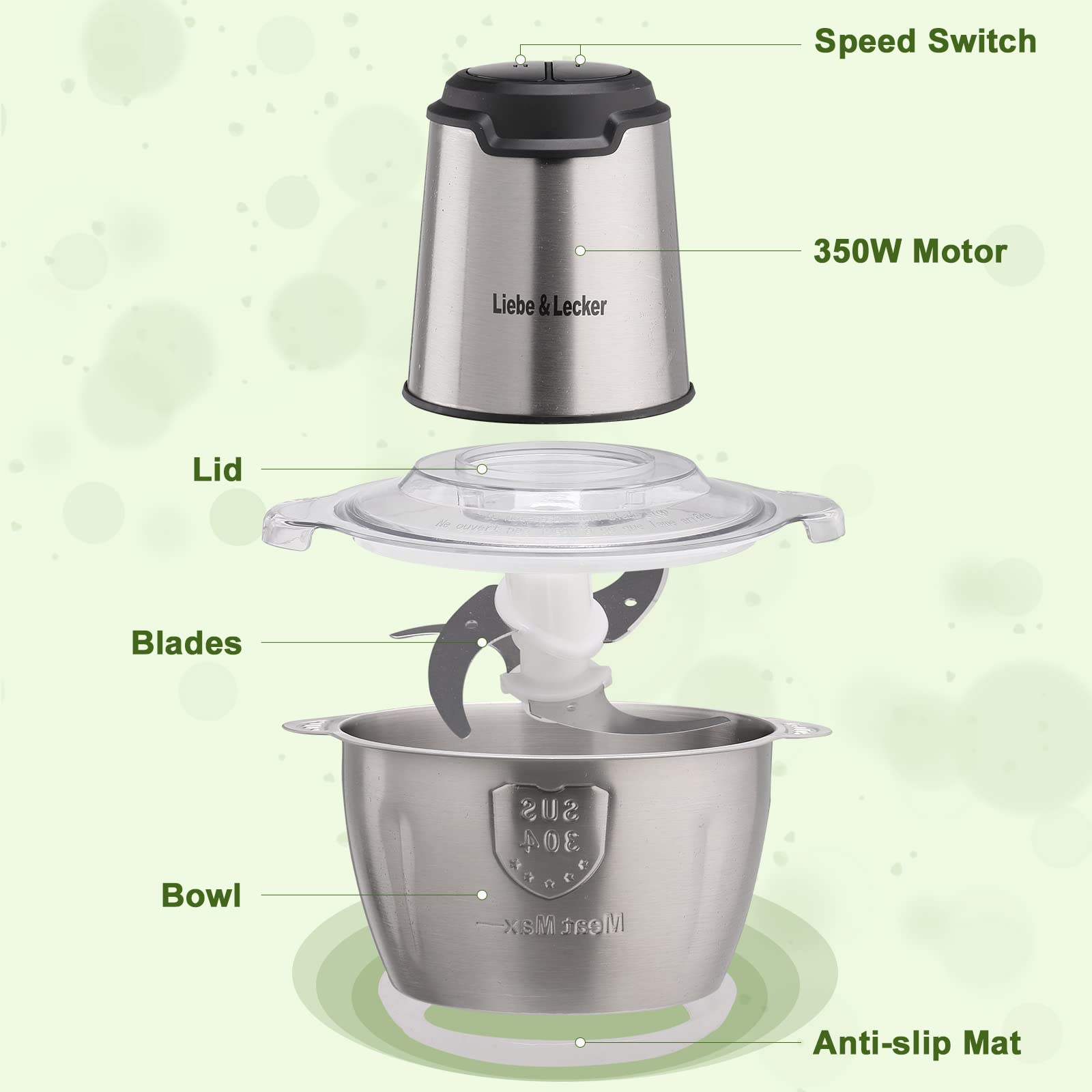 Liebe&Lecker lid with rubber ring ensures secure, splash-free operation.