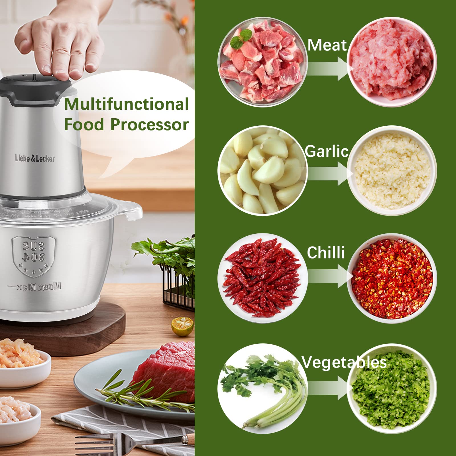 Liebe&Lecker meat grinder blades deliver precise mincing for sauces and fillings.