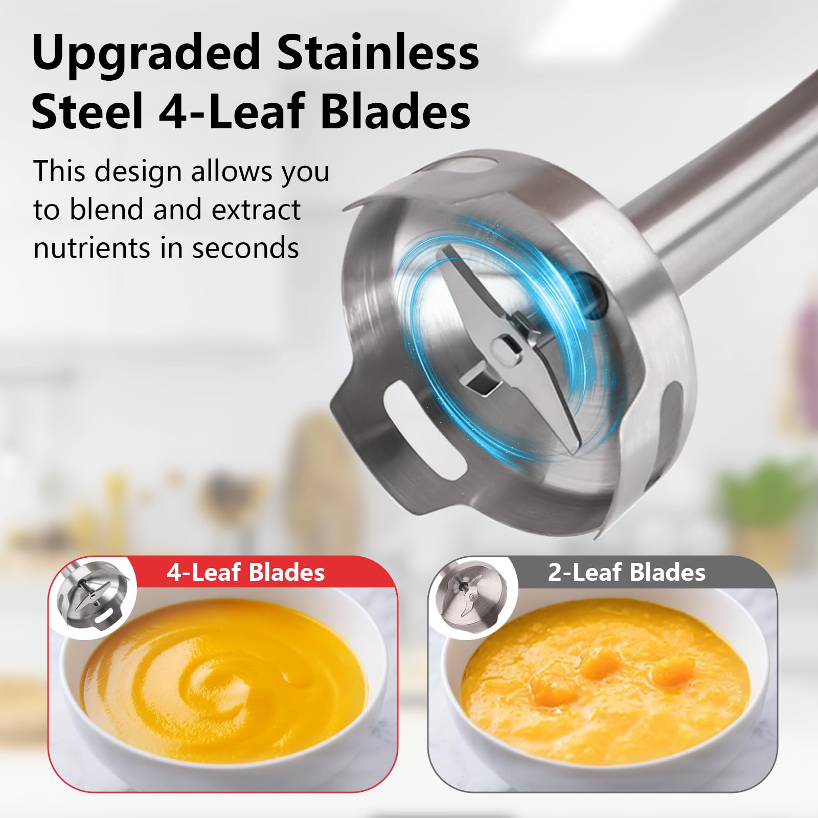 Liebe&Lecker stainless steel blade provides durable, efficient blending.
