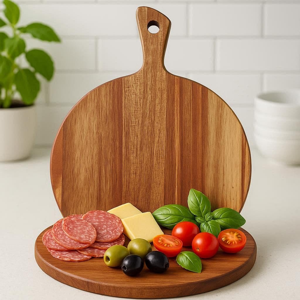 LiebeOlivee cheese and bread serving board enhances casual gatherings with rustic warmth.