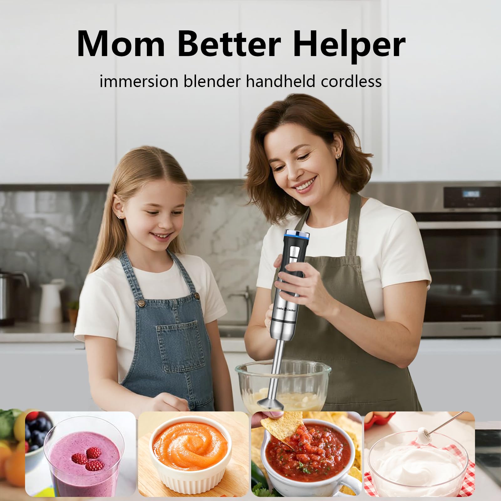 Liebe&Lecker variable-speed control allows precise blending for chunky ingredients.