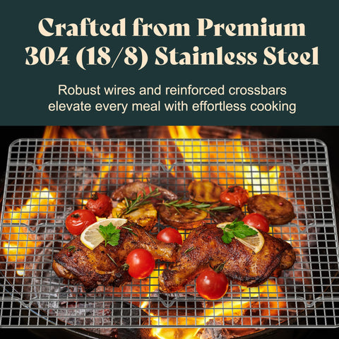 LIEMAND 304 stainless steel rack is dishwasher- and oven-safe for easy use