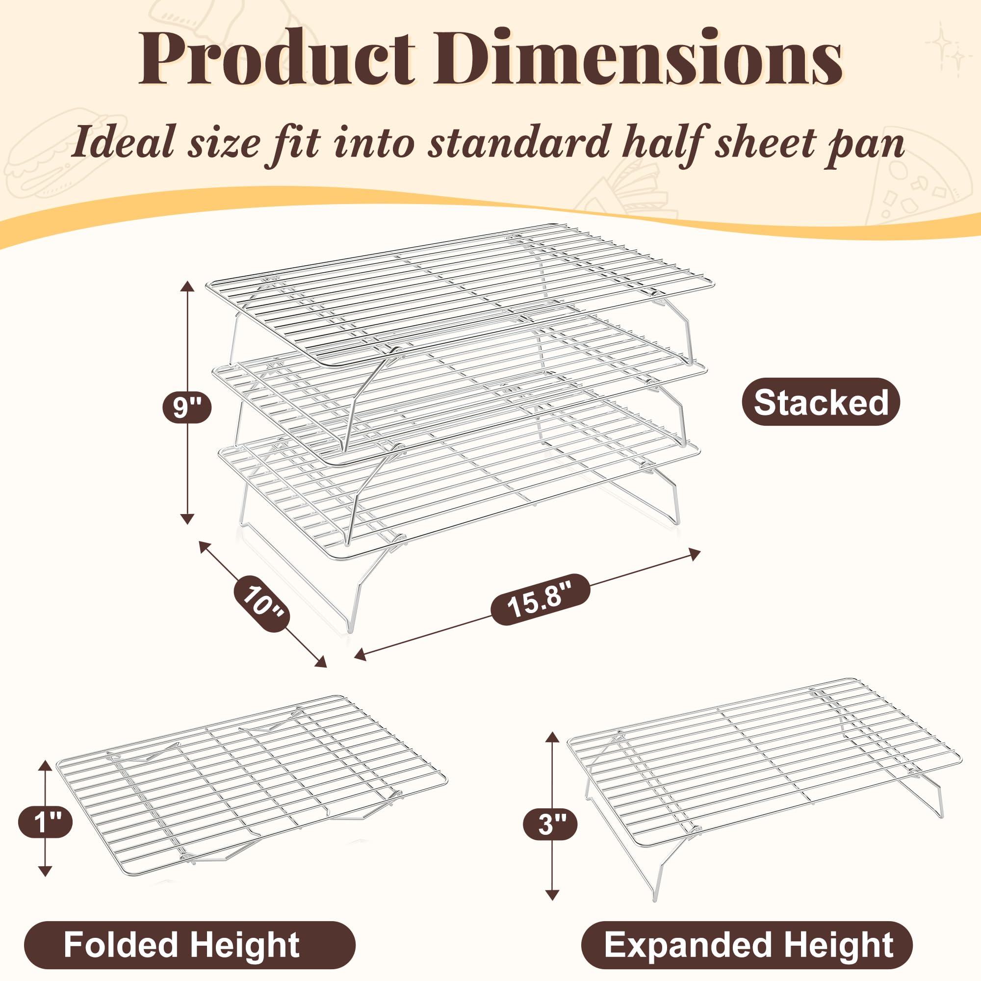 LIEMAND stainless steel baking rack close-up surface highlighting smooth finish.