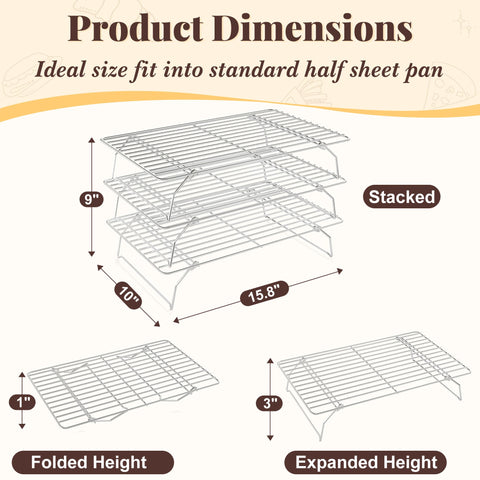 LIEMAND stainless steel baking rack close-up surface highlighting smooth finish.