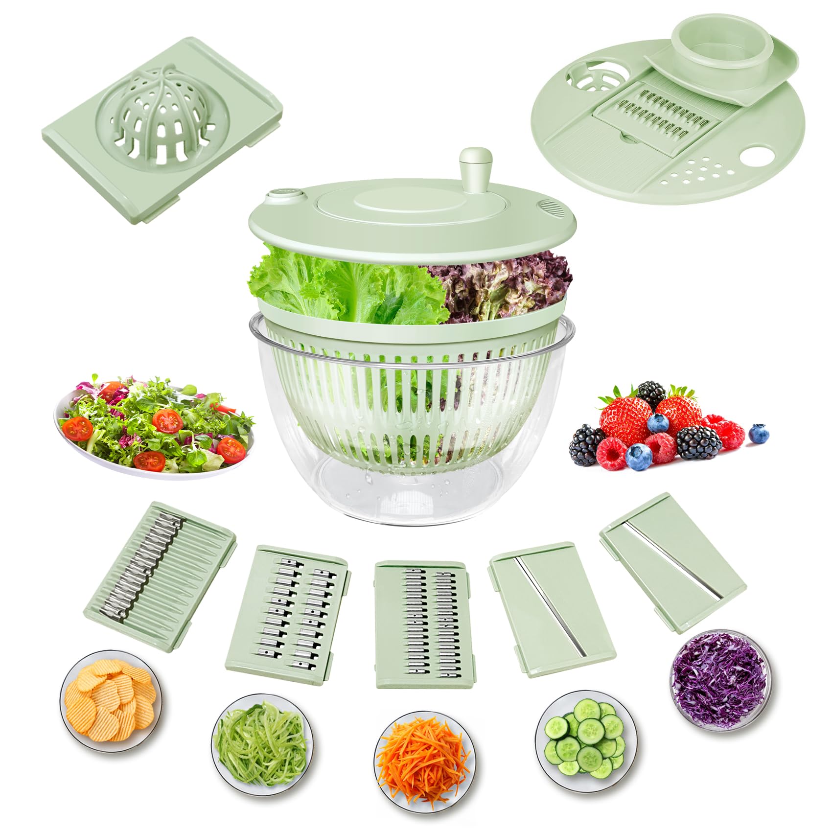 Lienffy salad spinner large 5.3 qt capacity for family meals