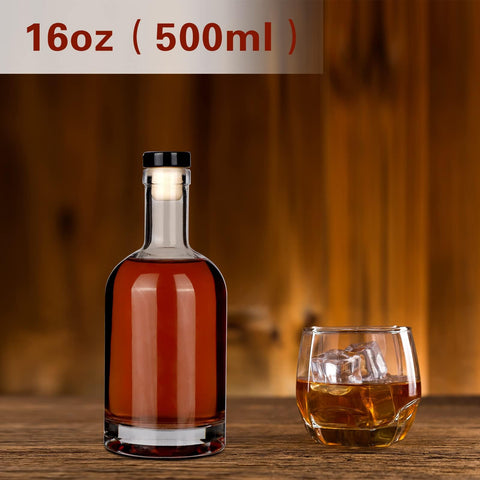 Liengoron clear glass bottles 500ml, ideal for drinks and beverages.