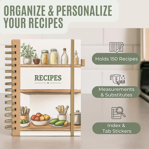 Life & Apples open pages show organized recipe sections for ingredients and steps.