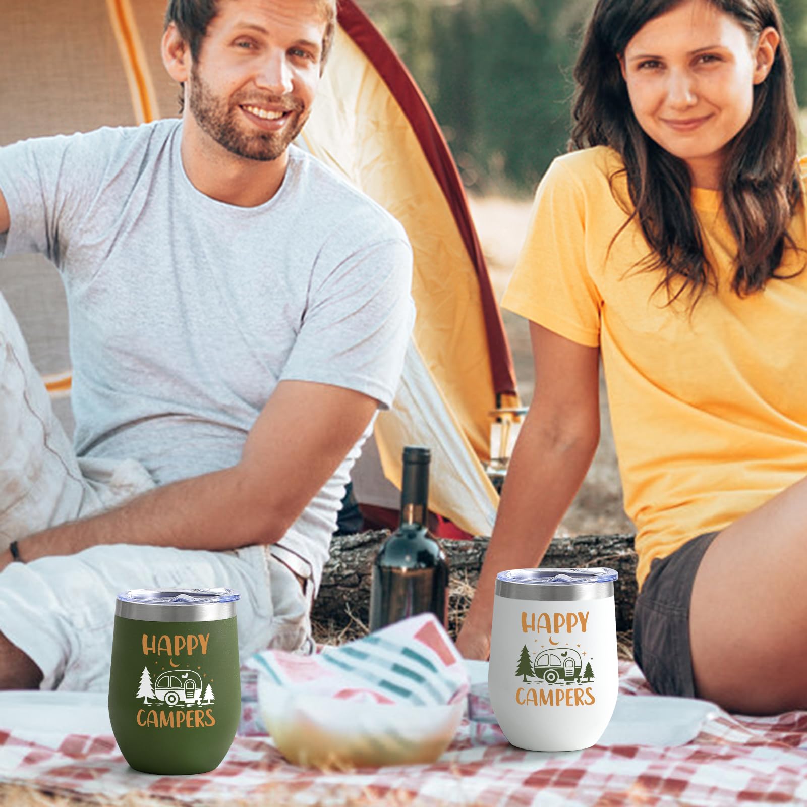 Lifecapido camper gifts insulated wine tumblers for travel and camping