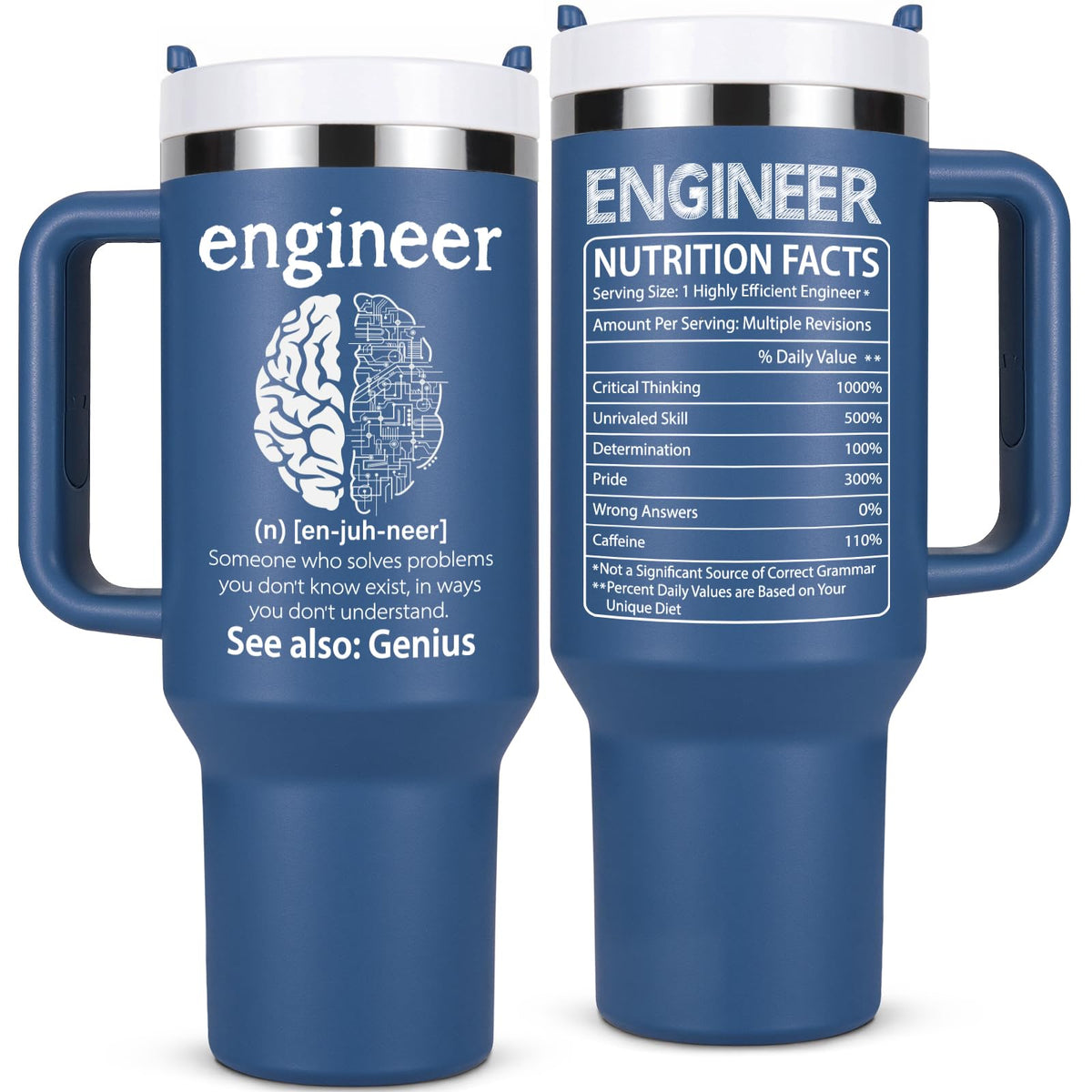 Lifecapido 40oz insulated tumbler in blue maintains beverage temperature.