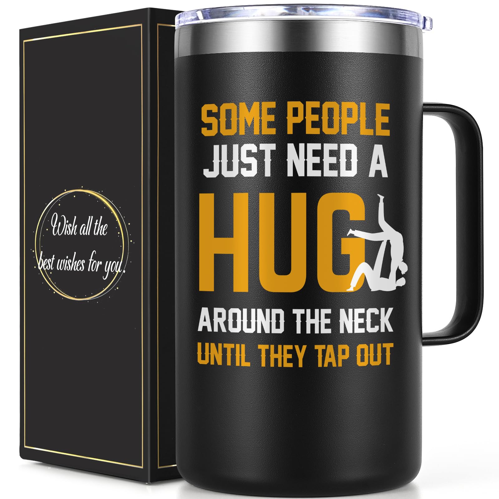 Lifecapido hug-around-the-neck 20oz mug keeps drinks at the ideal temperature.