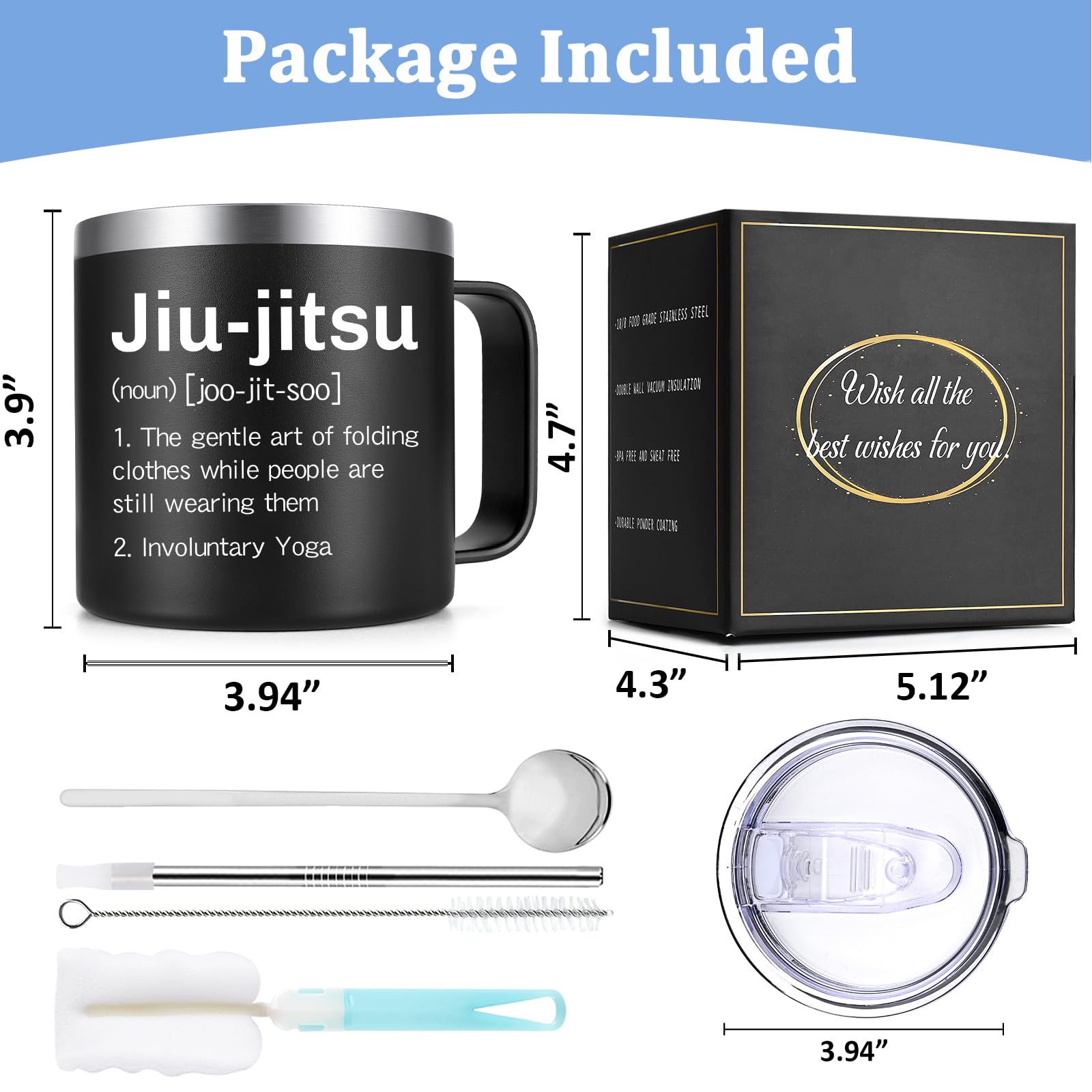 Lifecapido mug with spoon and accessories for easy cleanup.