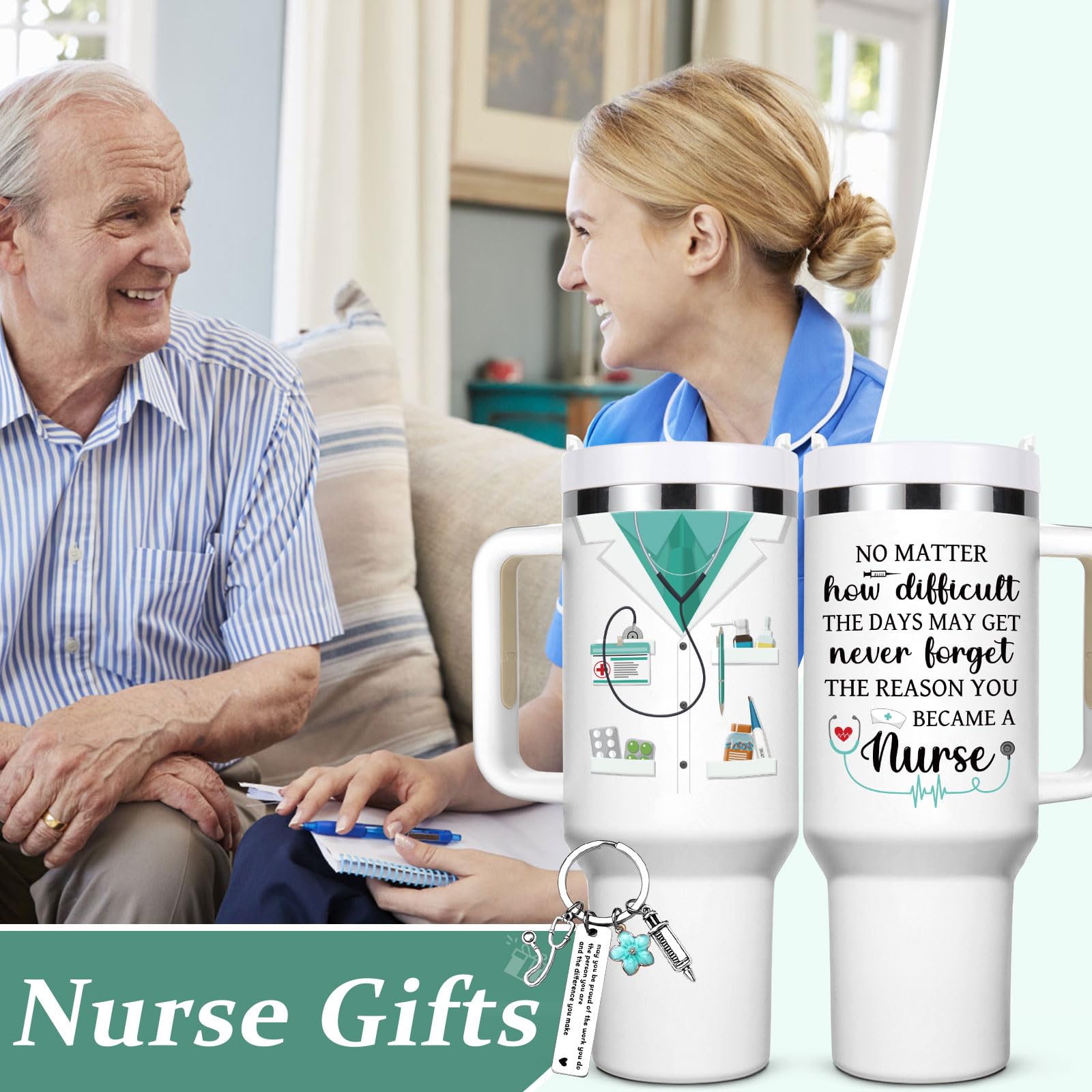 Lifecapido nurse tumbler front view with double-wall insulation for temp control