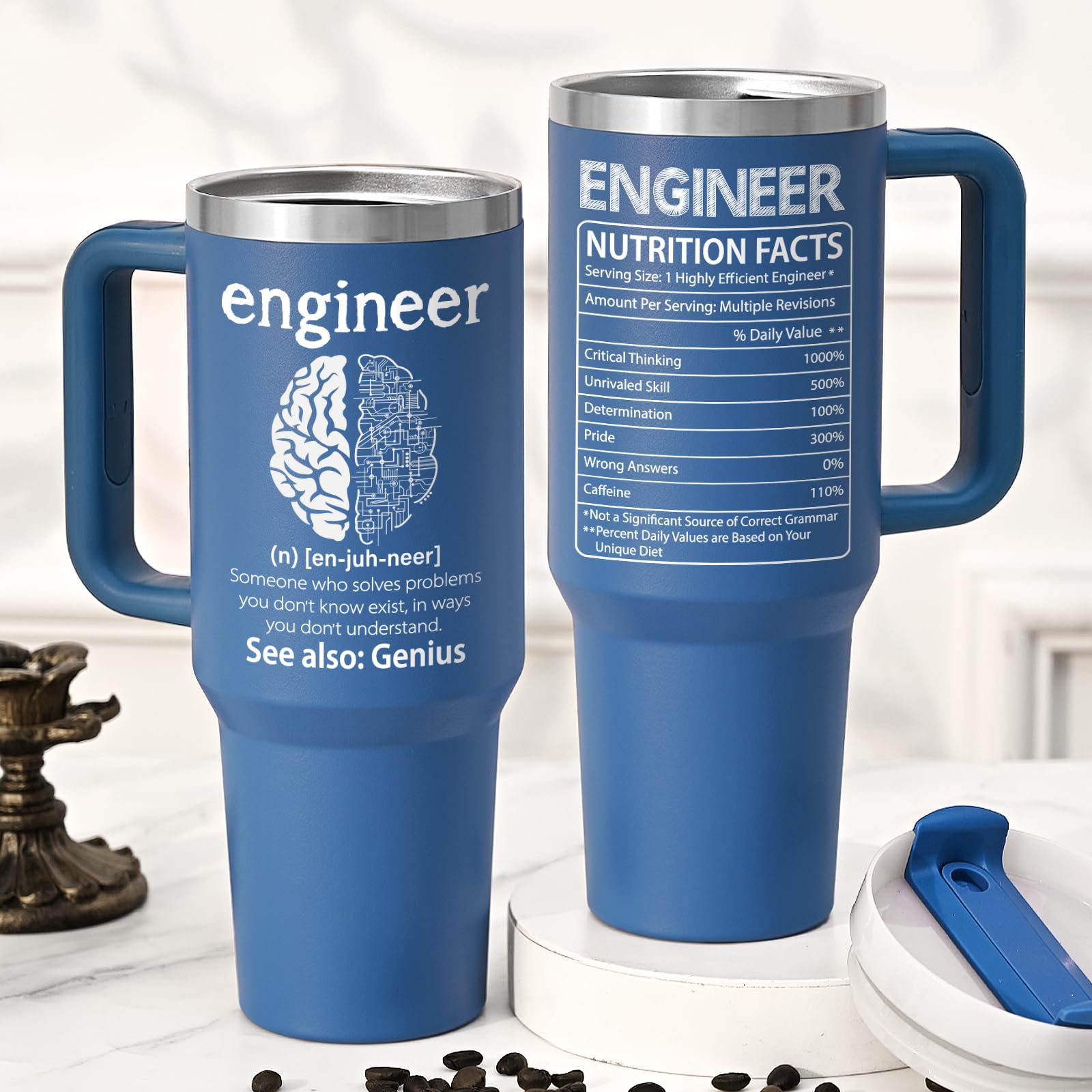 Lifecapido tumbler shown in office or travel setting for versatile use.