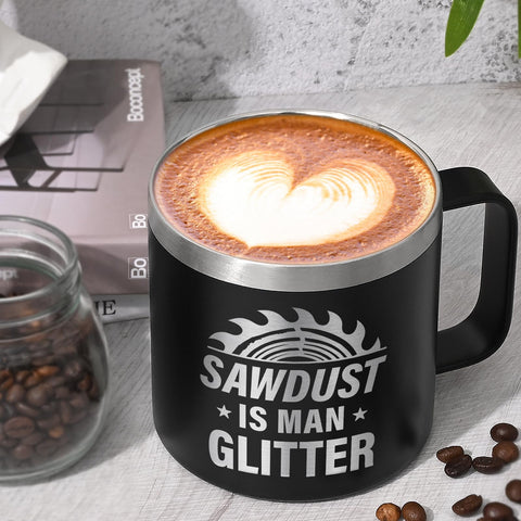 Lifecapido Sawdust Is Man Glitter mug packaging box for gifting appeal.
