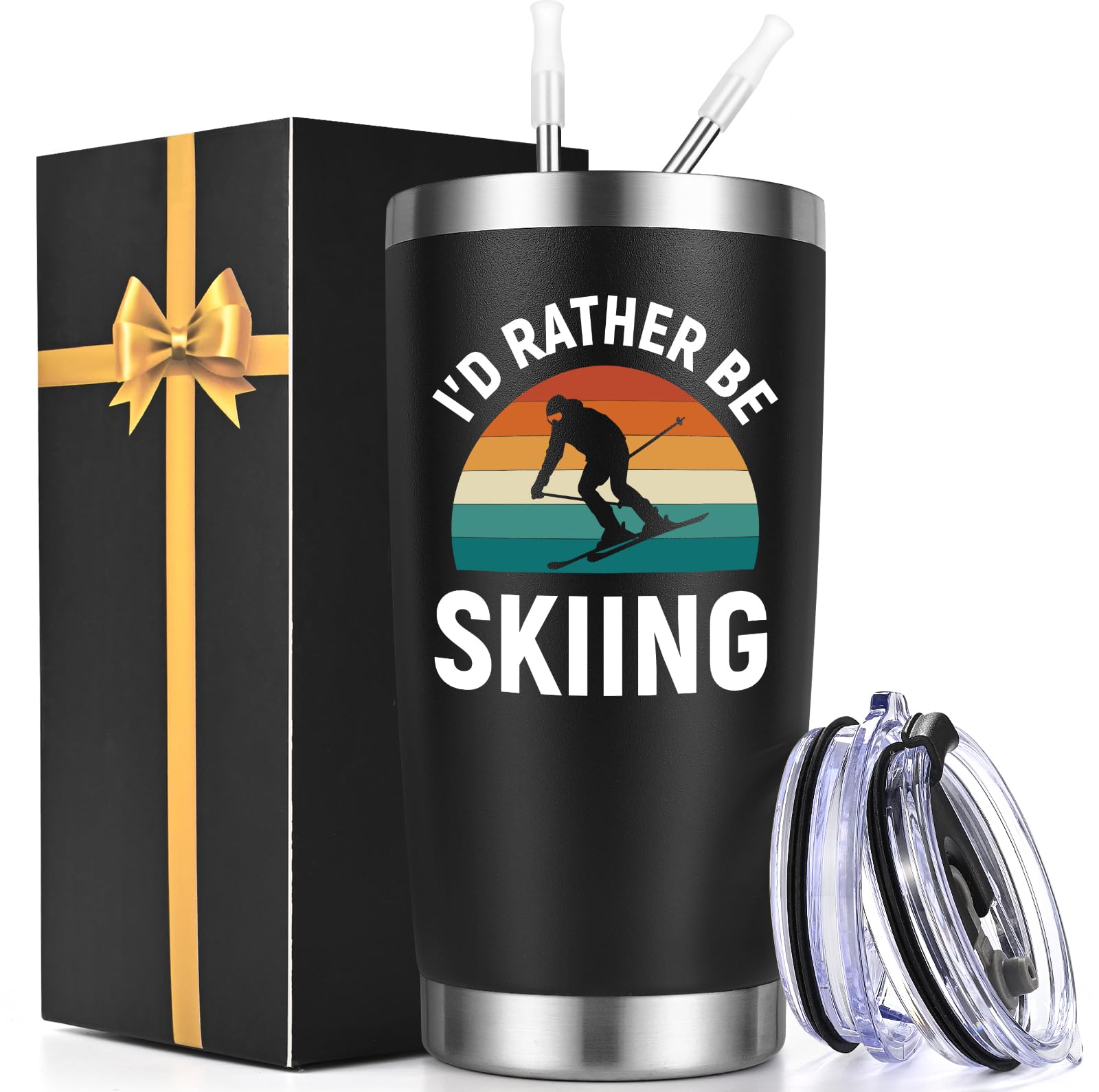 Lifecapido 20oz insulated tumbler in black with lid close-up for on-the-go use