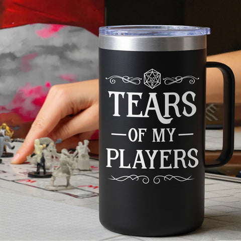 Lifecapido Tears of My Players mug in use during a tabletop session