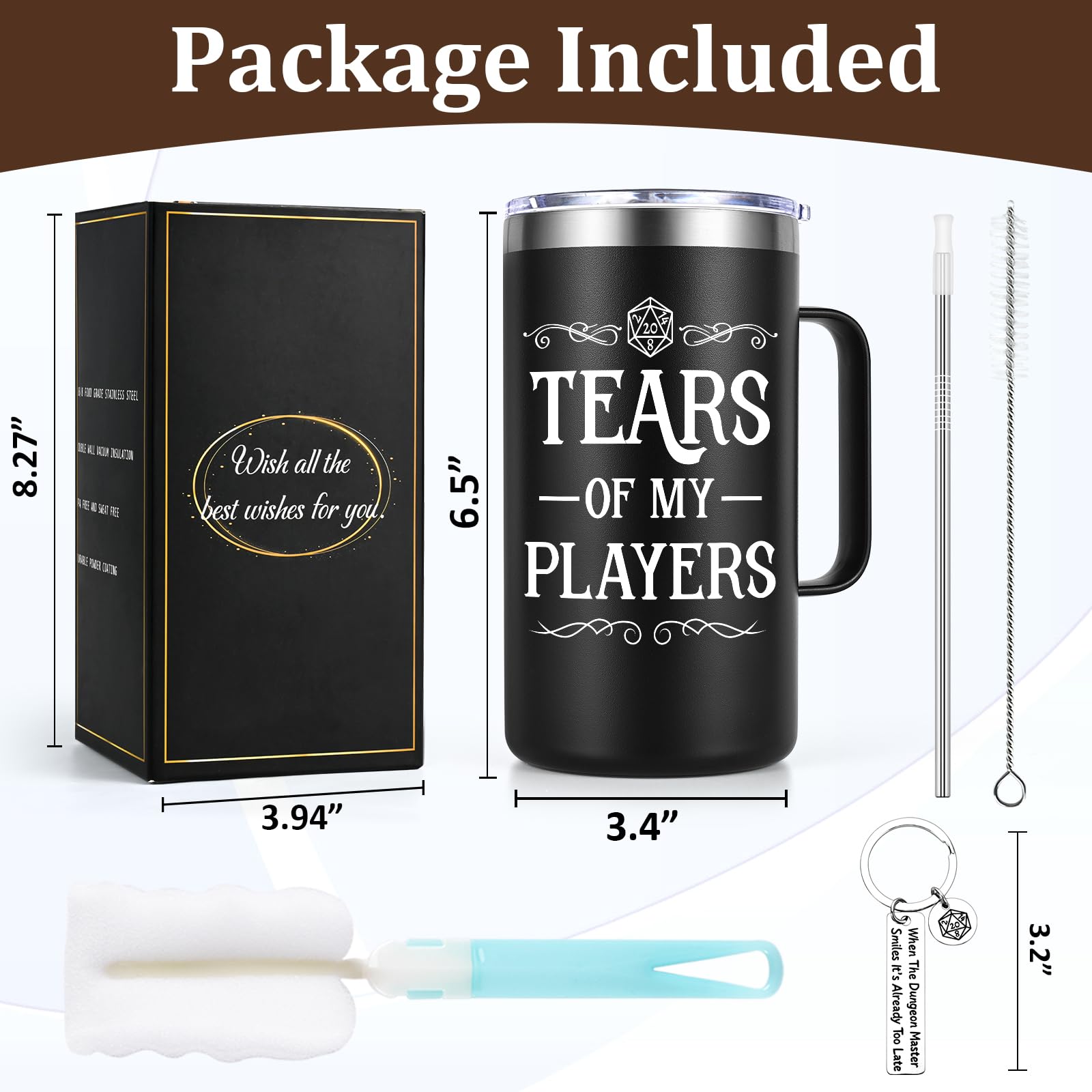Lifecapido Tears of My Players mug side view showing 20oz capacity