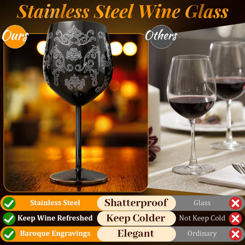 Lifecapido gift-ready baroque-pattern wine glasses for thoughtful celebrations.