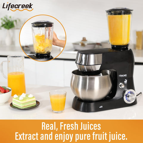 LIFECREEK splash guard with chute to reduce mess while mixing