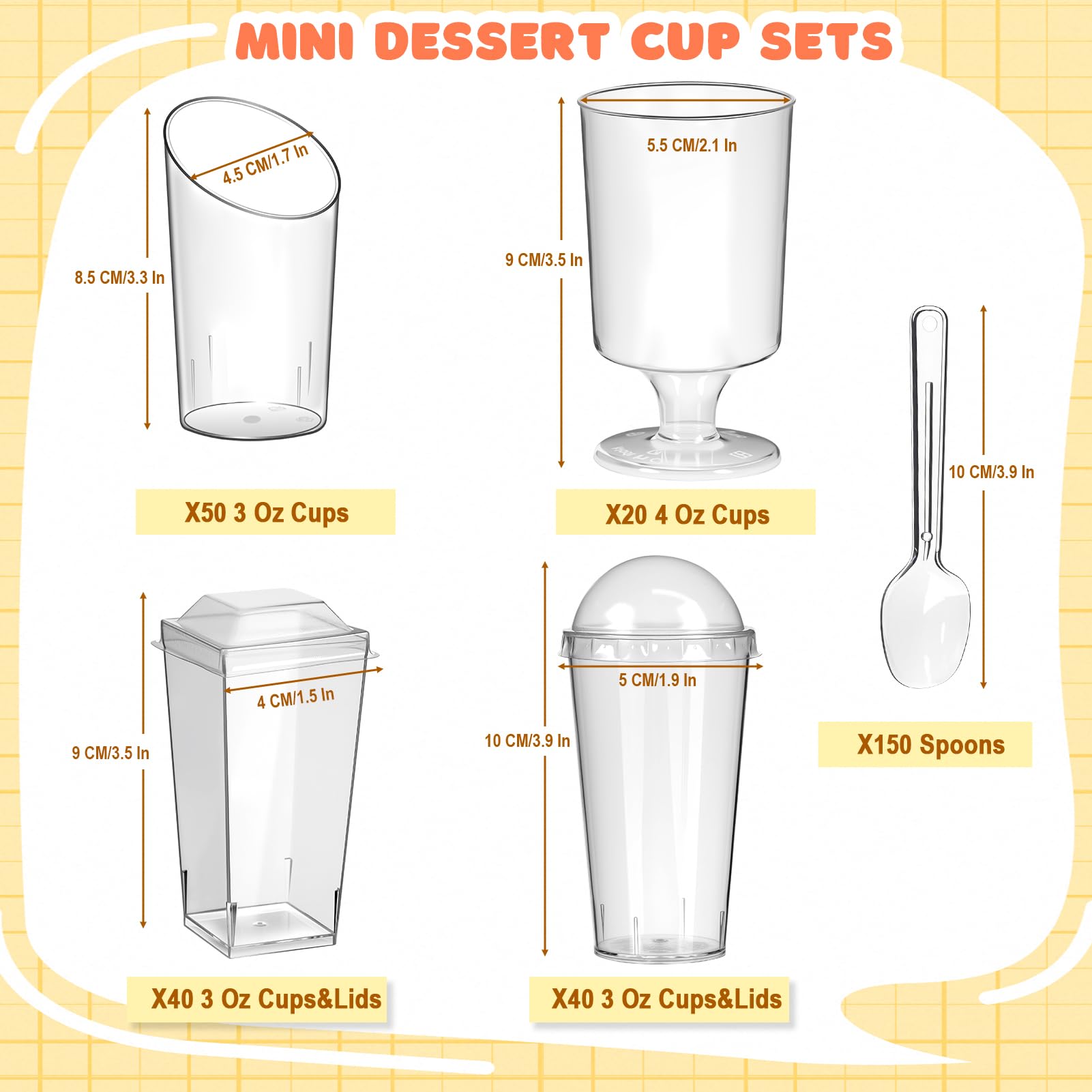LifeIdeas 3oz square-lidded dessert cups ideal for party prep.