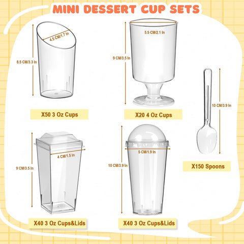 LifeIdeas 3oz square-lidded dessert cups ideal for party prep.
