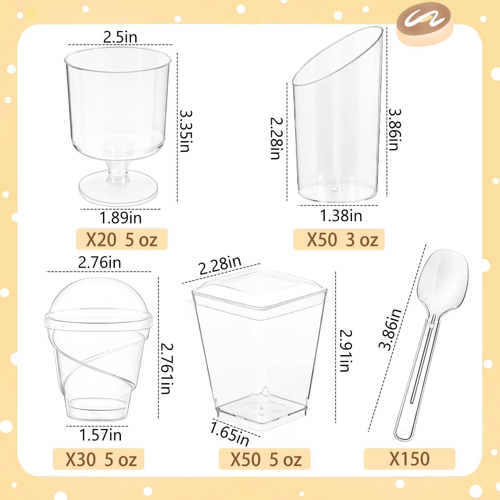 LifeIdeas 5oz square dessert cups with lids perfect for layered parfaits and convenience.