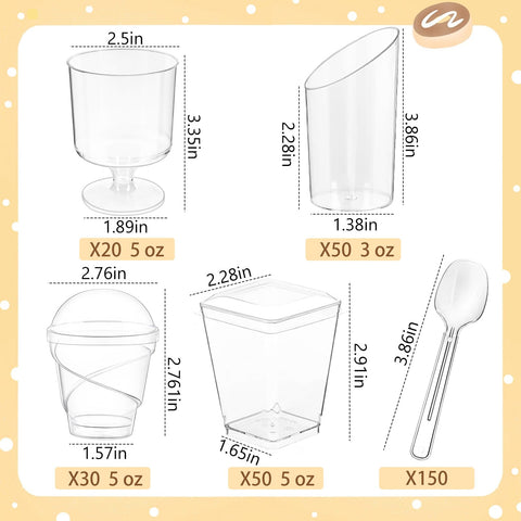LifeIdeas 5oz square dessert cups with lids perfect for layered parfaits and convenience.