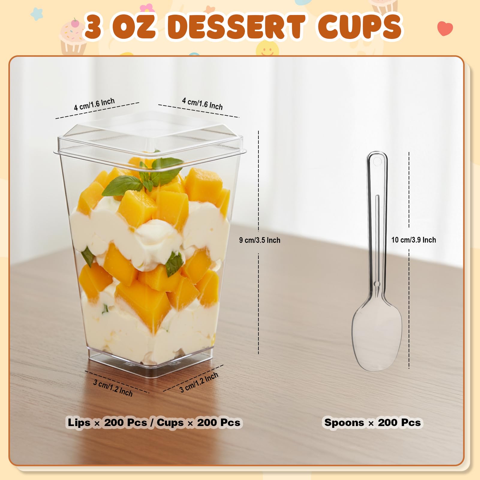 LifeIdeas BPA-free clear dessert cups provide safe, clean presentation.