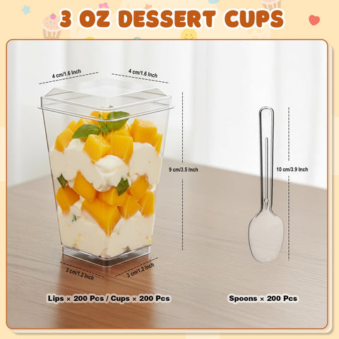 LifeIdeas BPA-free clear dessert cups provide safe, clean presentation.