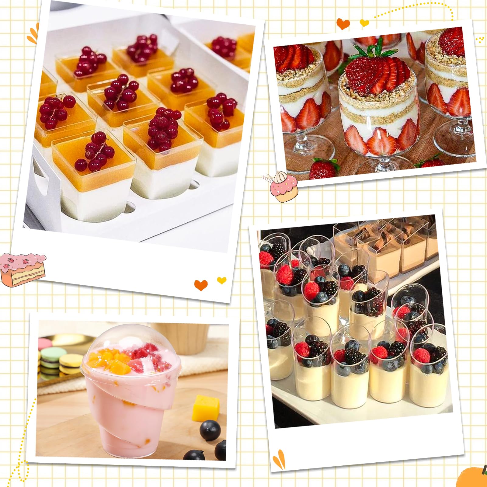 LifeIdeas dessert cups hold ice cream, smoothies, and puddings for easy serving.