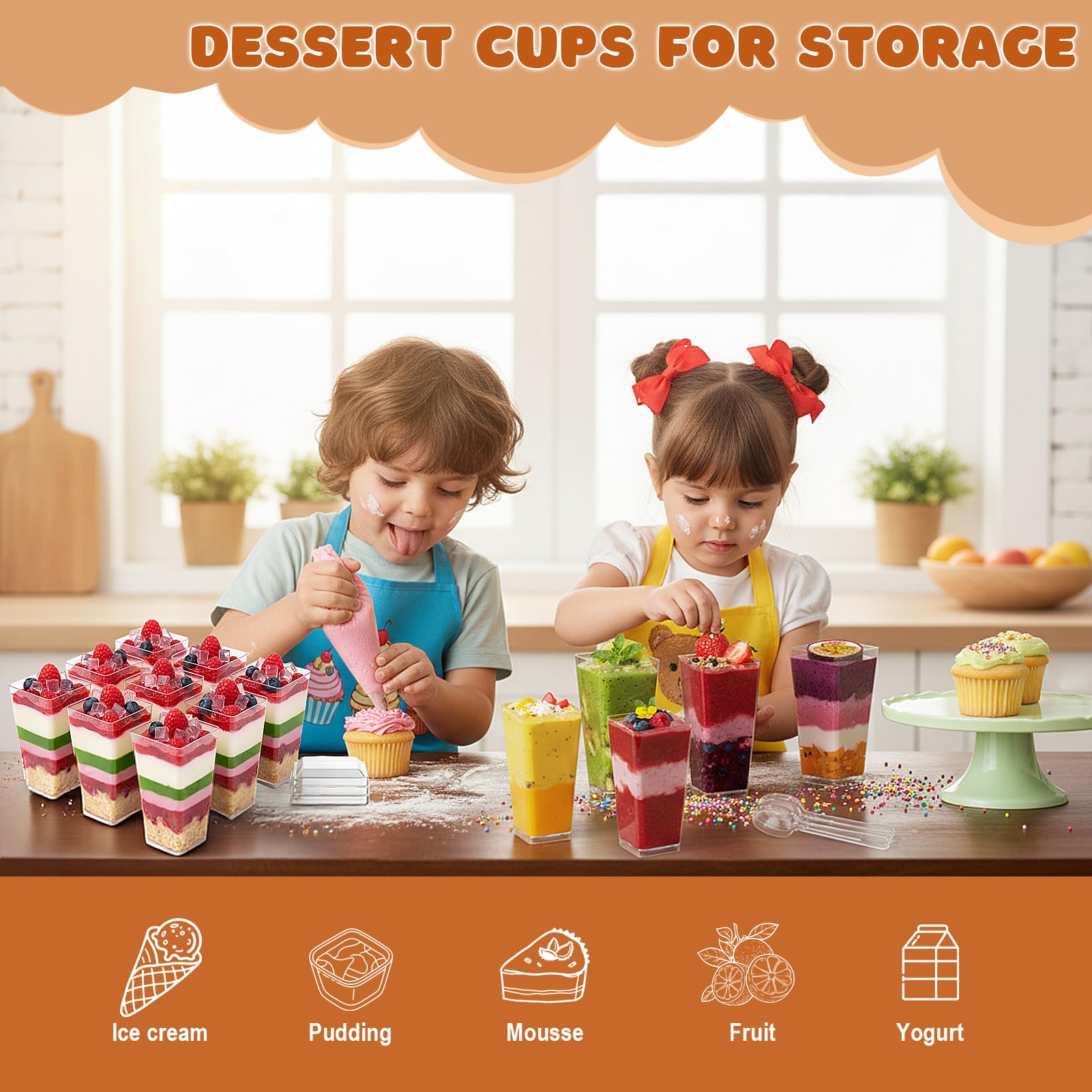 LifeIdeas spoons included with dessert cups simplify serving.