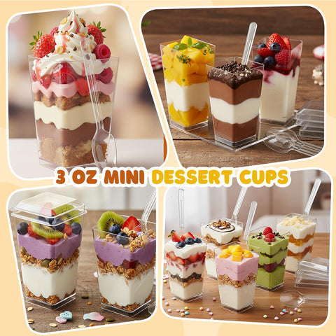 LifeIdeas stackable mini dessert cups save cabinet space.