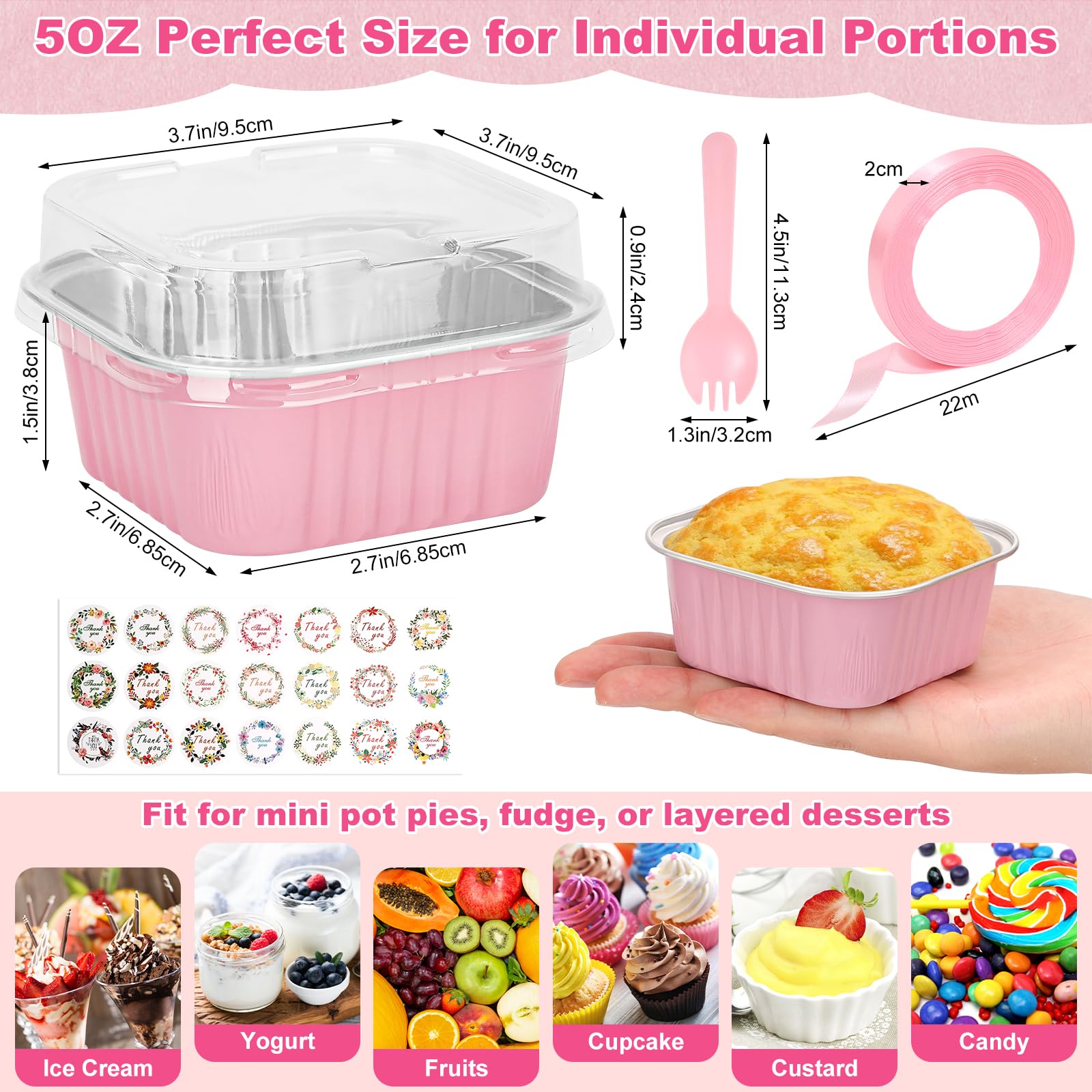 LifeisLuck lids for mini pans keep desserts portable and secure.