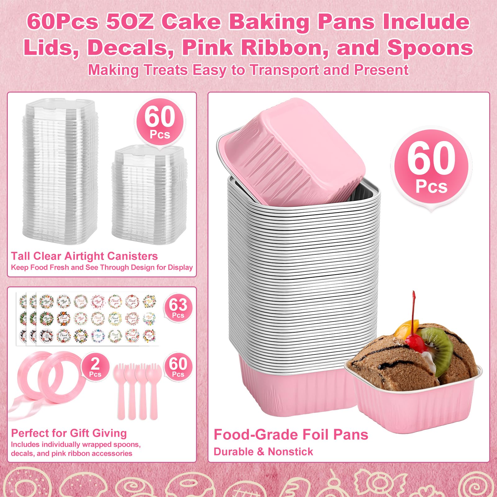LifeisLuck pink mini loaf pans add color and convenience for treats.