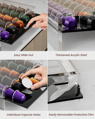 LifeMoreasy 40-pod organizer streamlines daily coffee routines.