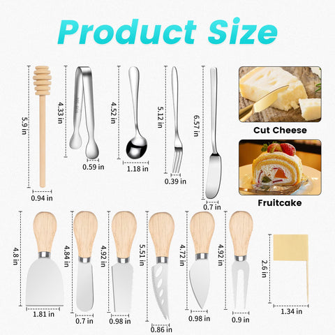 LifeMusican cheese knife spreader with wood handle for smooth cutting and spreading