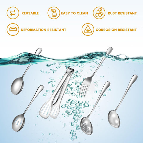 LifeMusican large serving spoons, 8.7 inches, comfortable grip for easy scooping