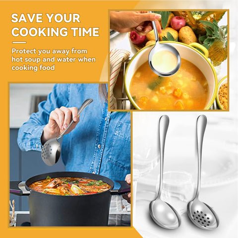 LifeMusican soup spoon and skimmer for versatile serving and straining