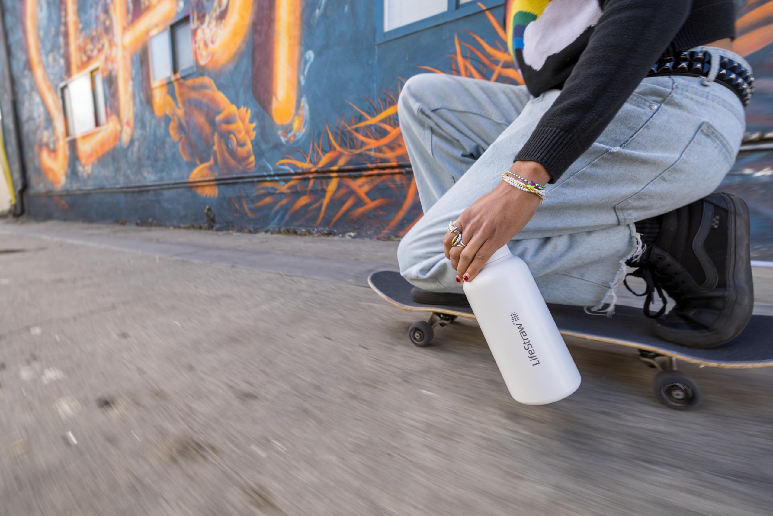 LifeStraw Go Series bottle keeps water cool during commute.